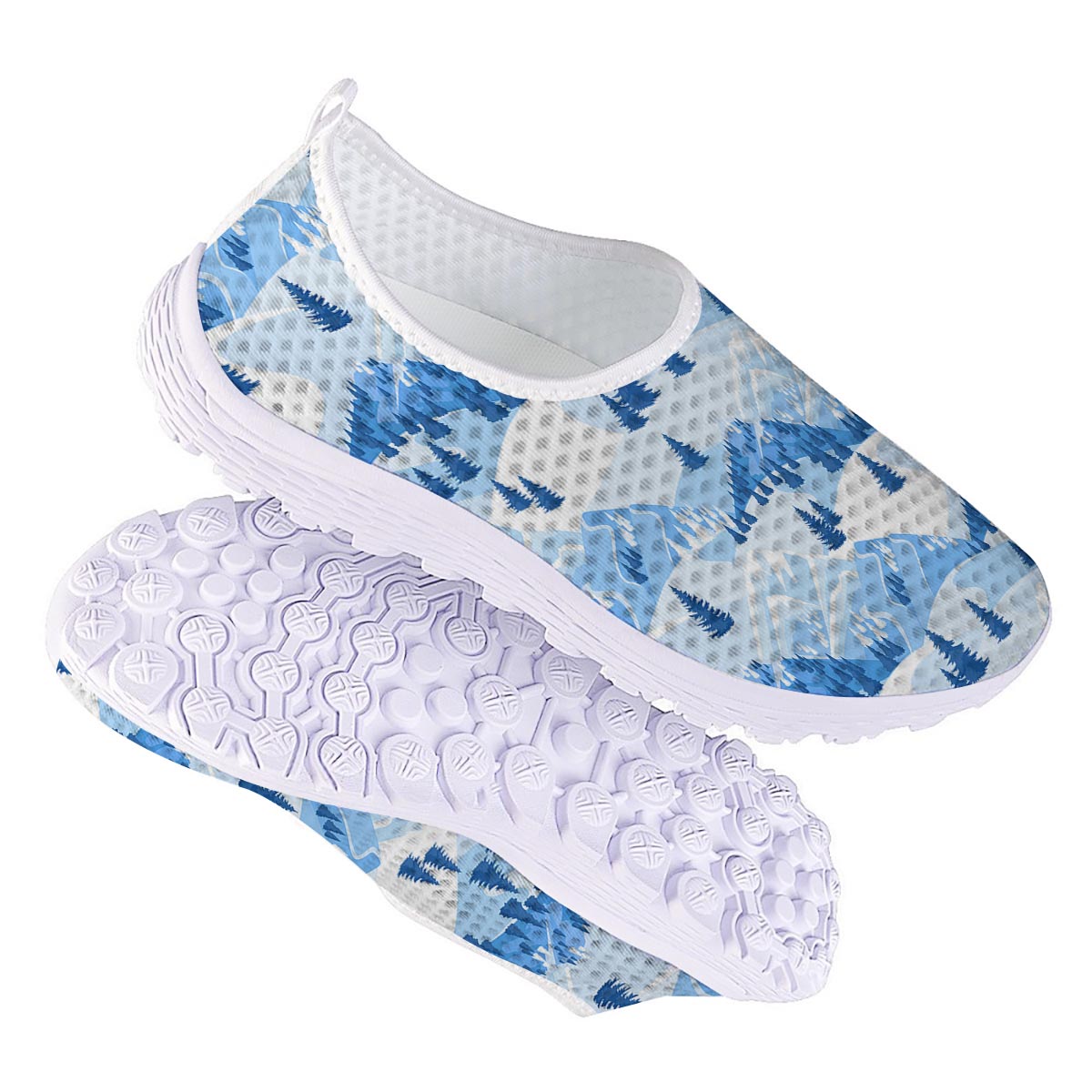 Mountain Skiing Print Pattern Nurse Shoes-grizzshop