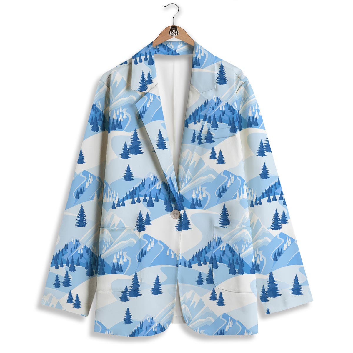 Mountain Skiing Print Pattern Women's Blazer-grizzshop