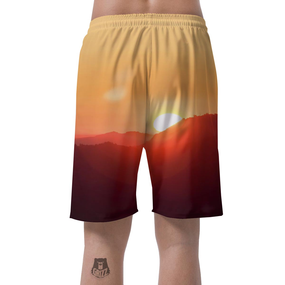 Mountain Sunrise Print Men's Shorts-grizzshop