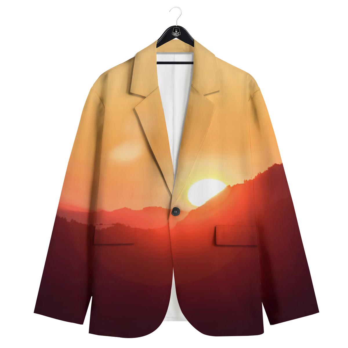Mountain Sunrise Print Men's Sport Coat-grizzshop