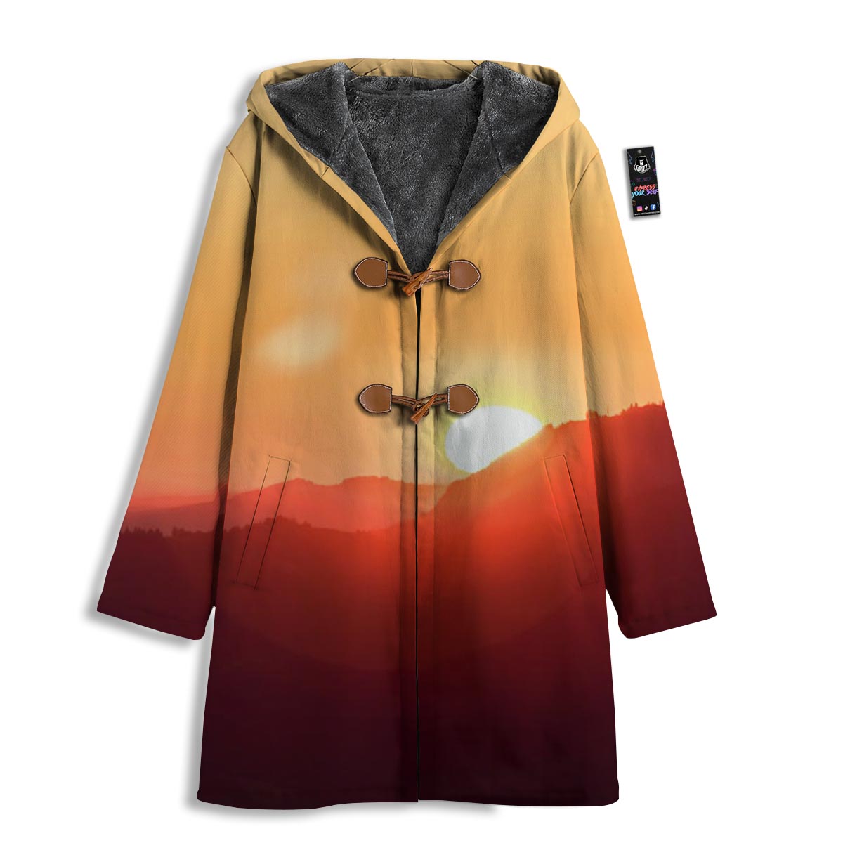 Mountain Sunrise Print Men's Windbreaker Jacket-grizzshop