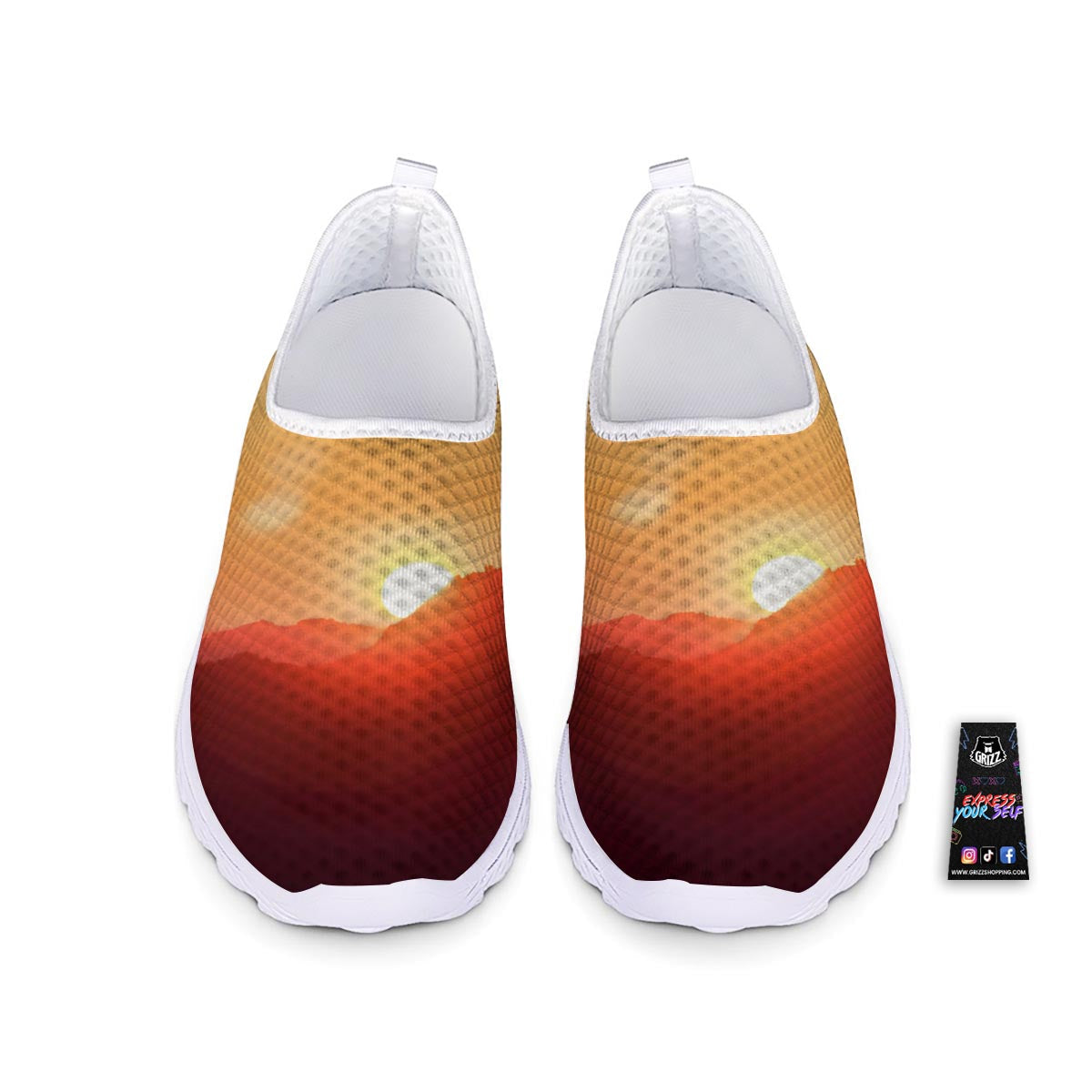 Mountain Sunrise Print Nurse Shoes-grizzshop