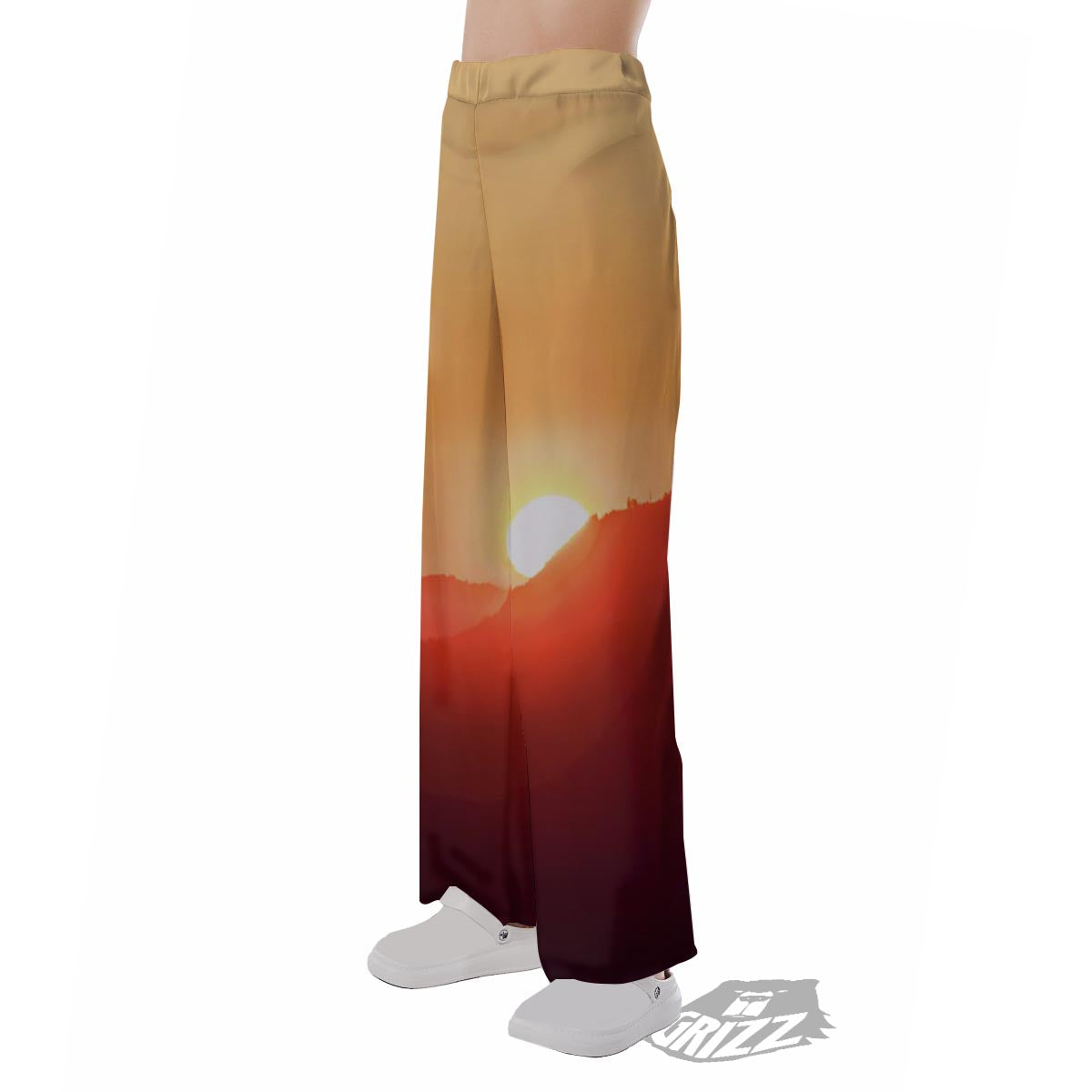 Mountain Sunrise Print Pajama Pants-grizzshop
