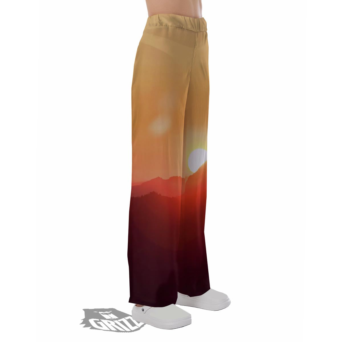 Mountain Sunrise Print Pajama Pants-grizzshop