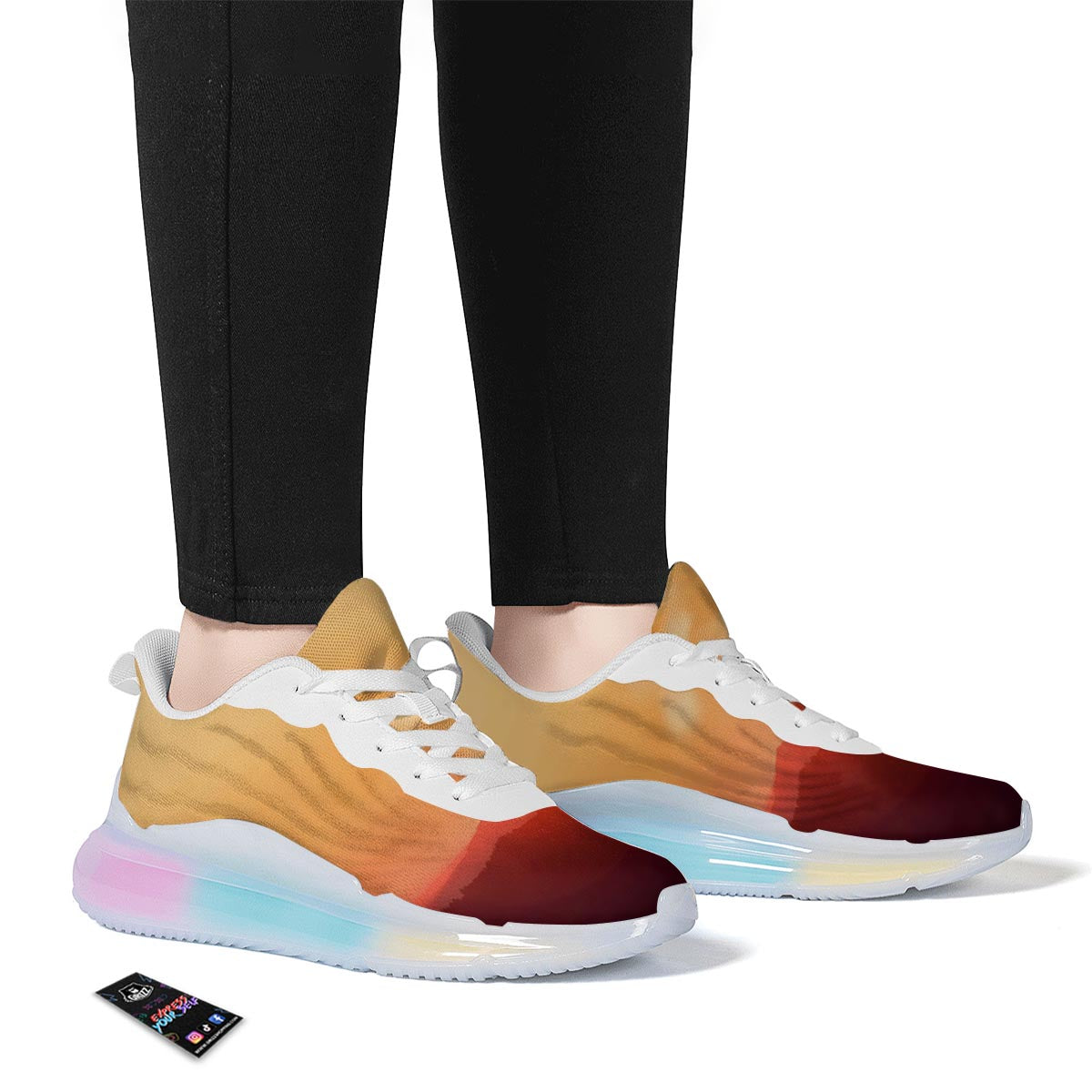 Mountain Sunrise Print Running Sneakers-grizzshop