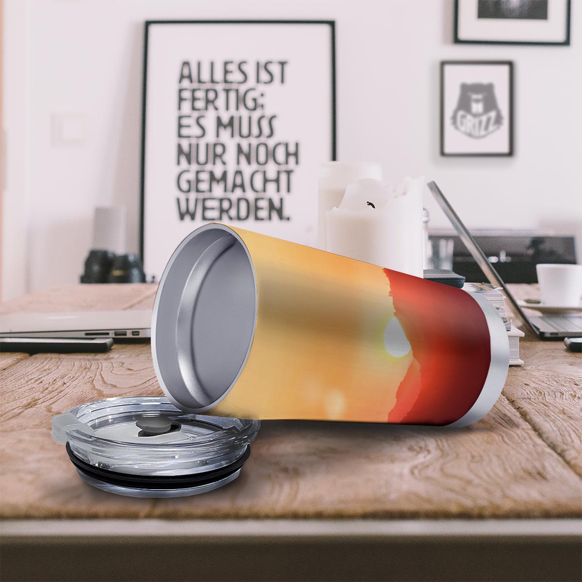 Mountain Sunrise Print Tumbler-grizzshop