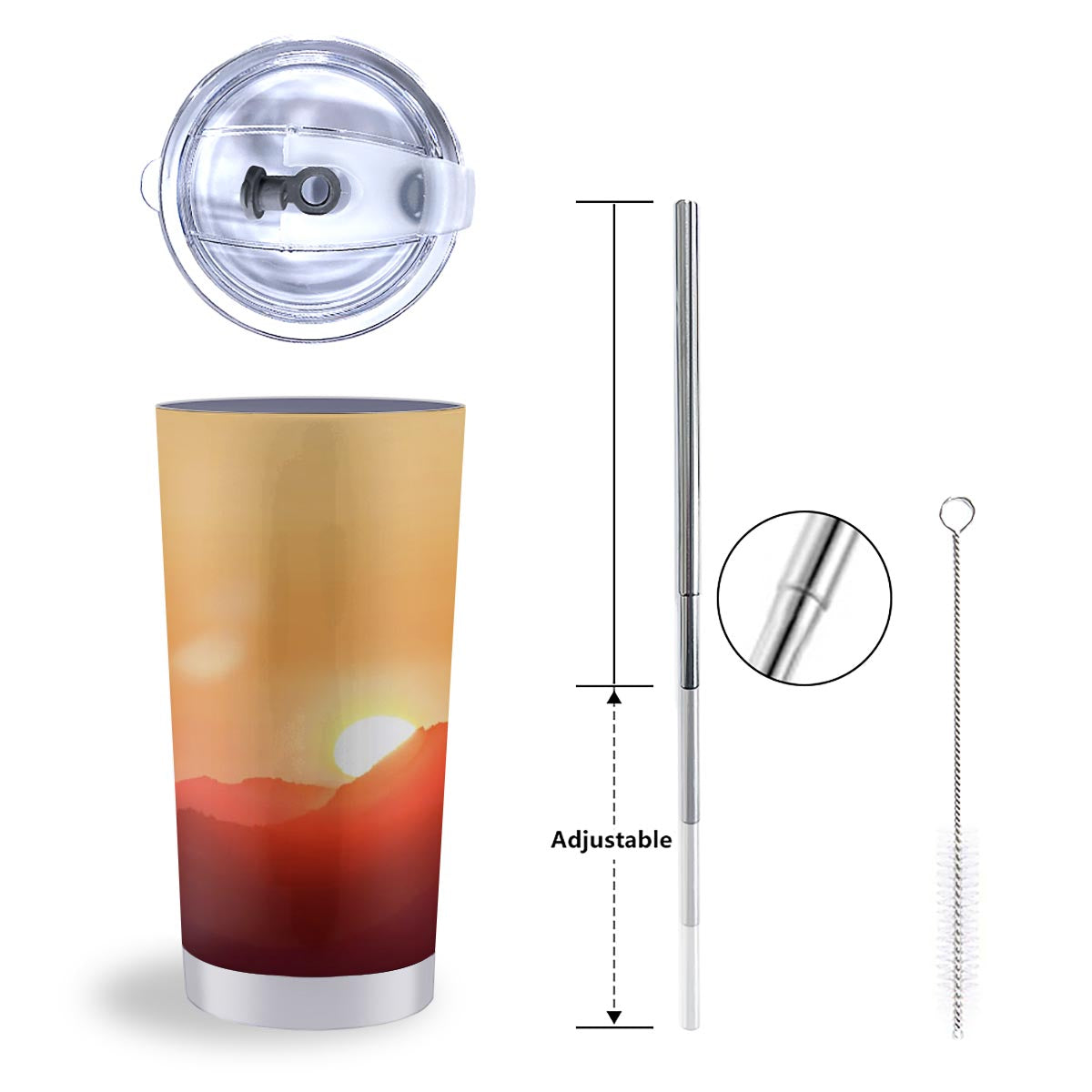 Mountain Sunrise Print Tumbler-grizzshop