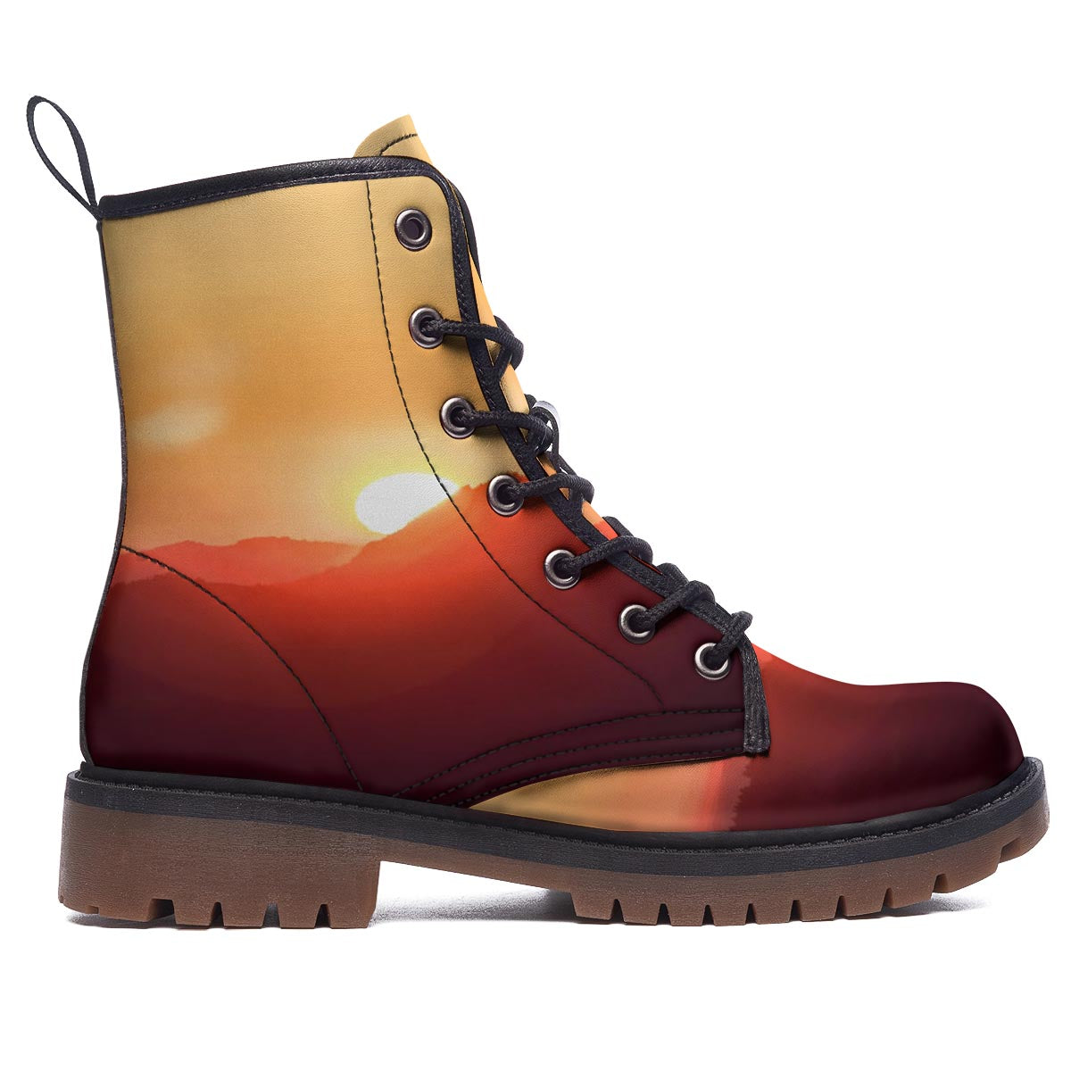 Mountain Sunrise Print Work Boots-grizzshop