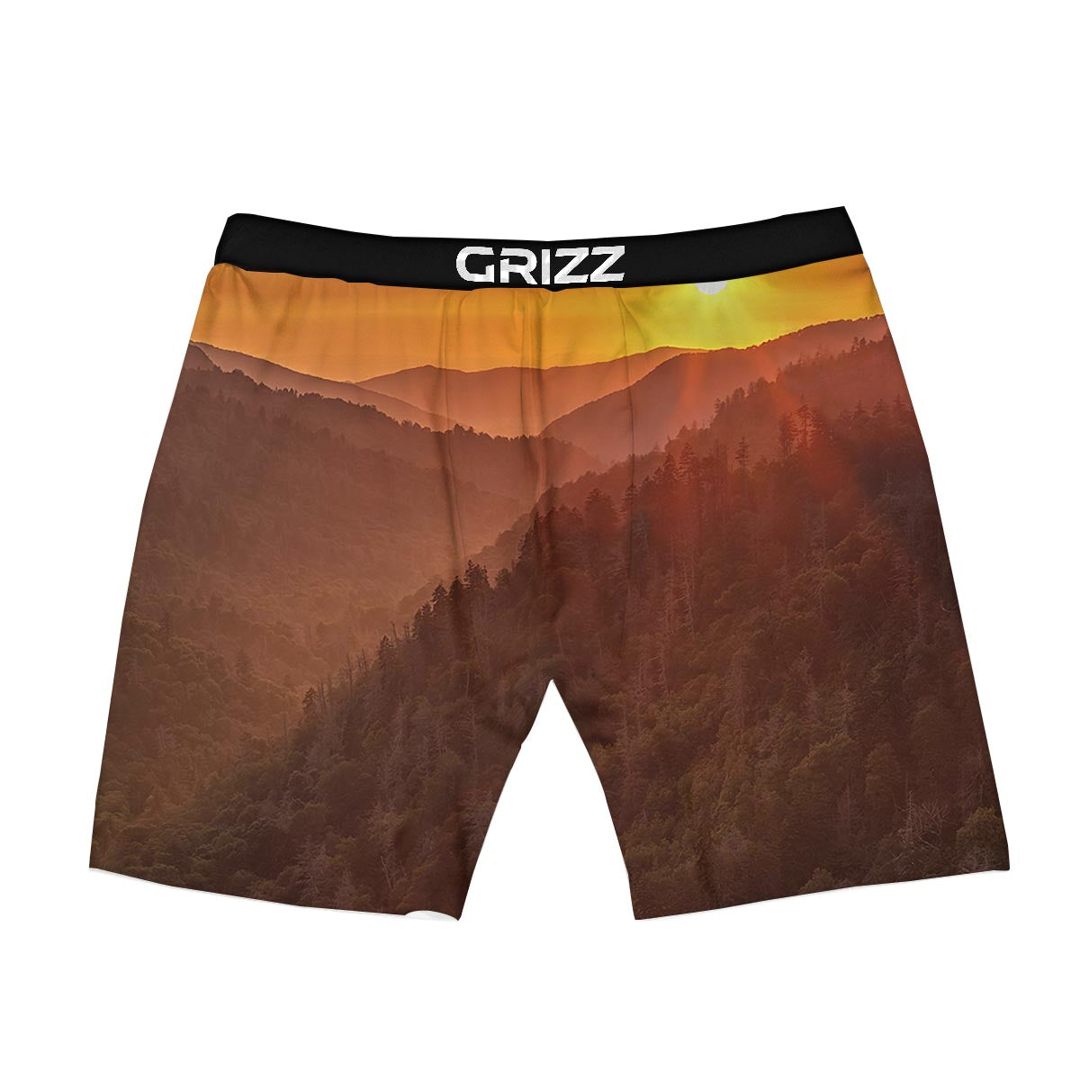 Mountain Sunset Print Boxer Briefs-grizzshop