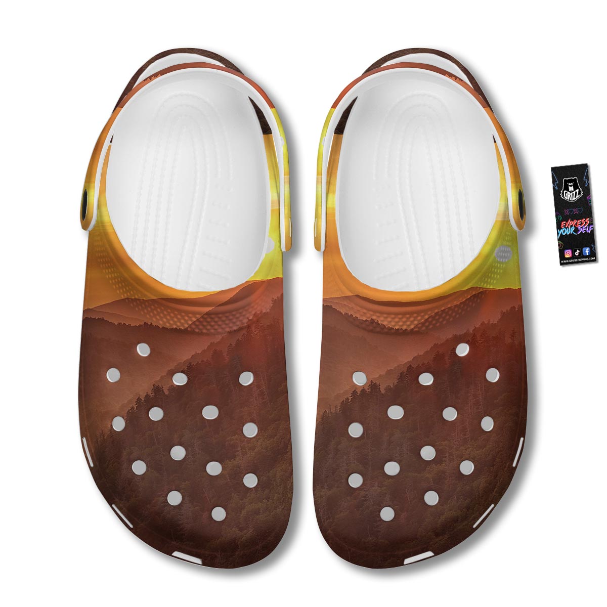 Mountain Sunset Print Clog-grizzshop