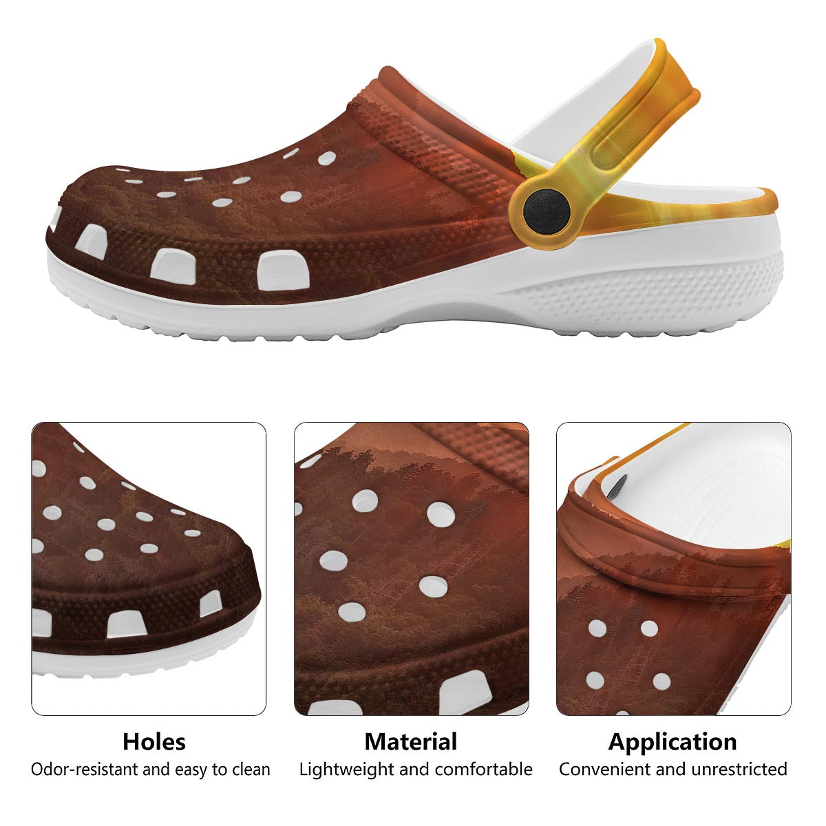 Mountain Sunset Print Clog-grizzshop
