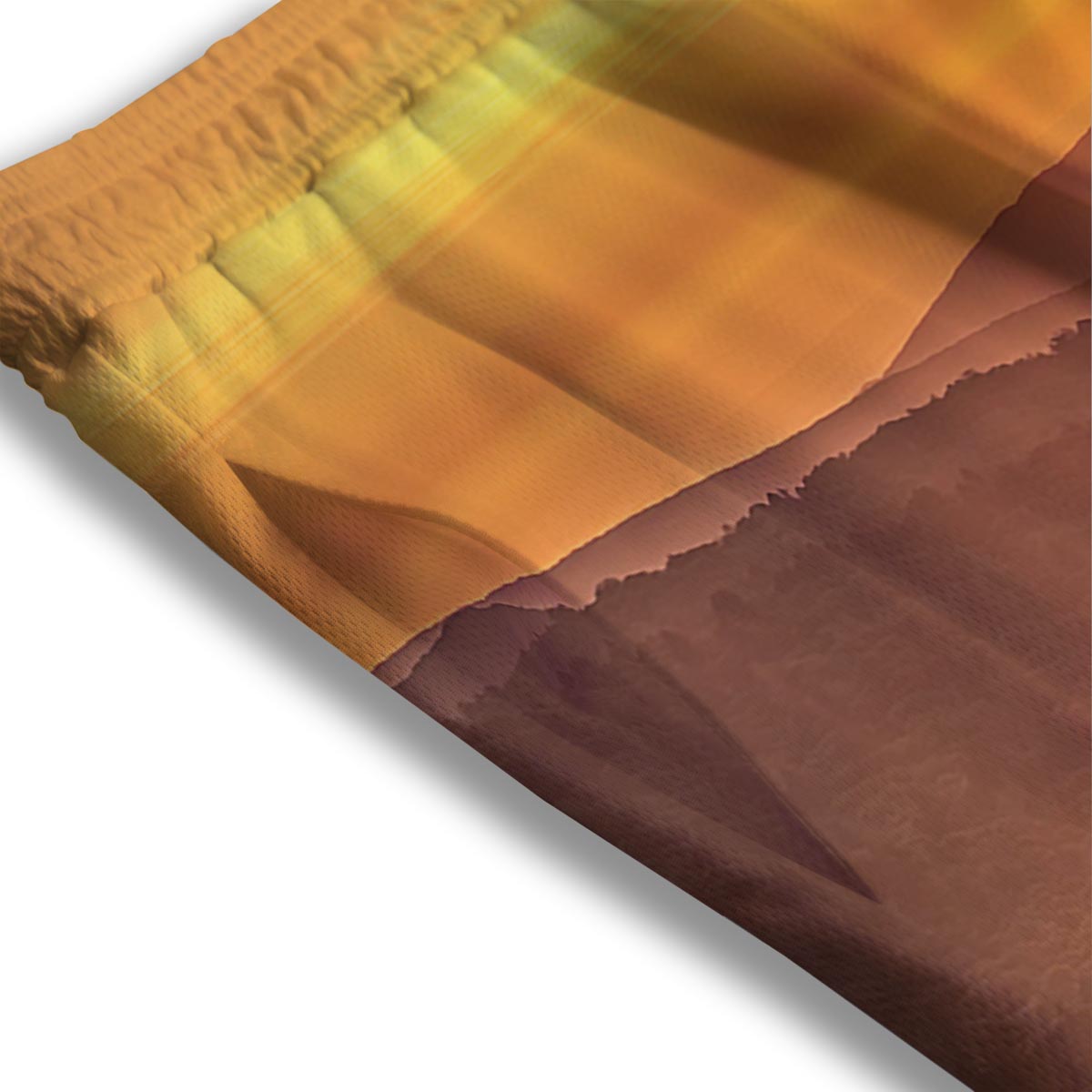 Mountain Sunset Print Mesh Shorts