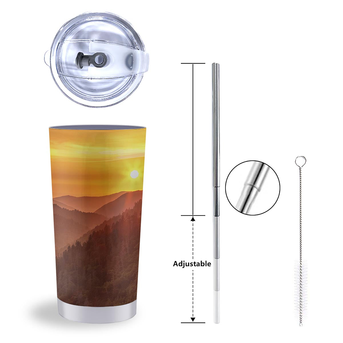 Mountain Sunset Print Tumbler-grizzshop