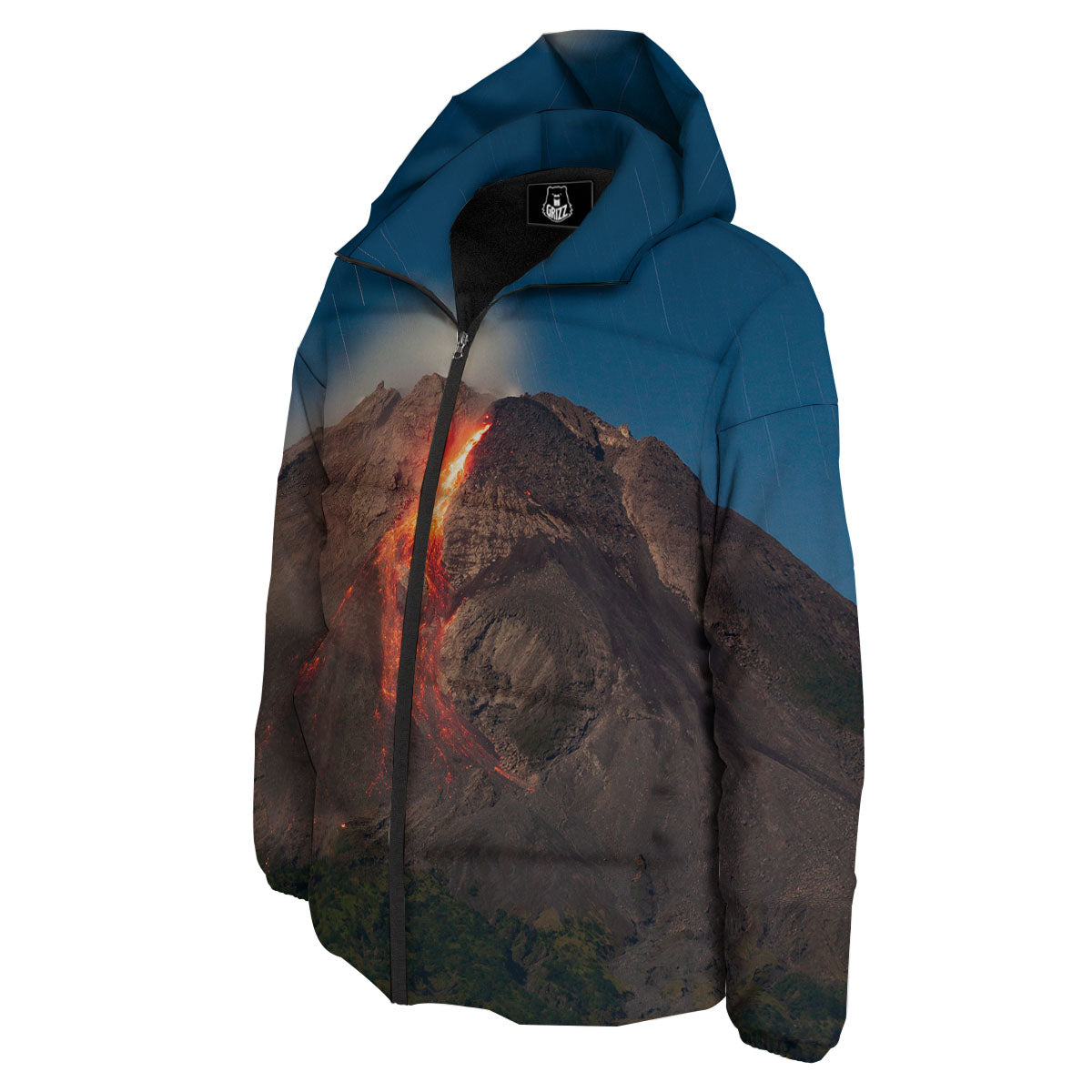 Mountain Volcanic Print Down Jacket-grizzshop