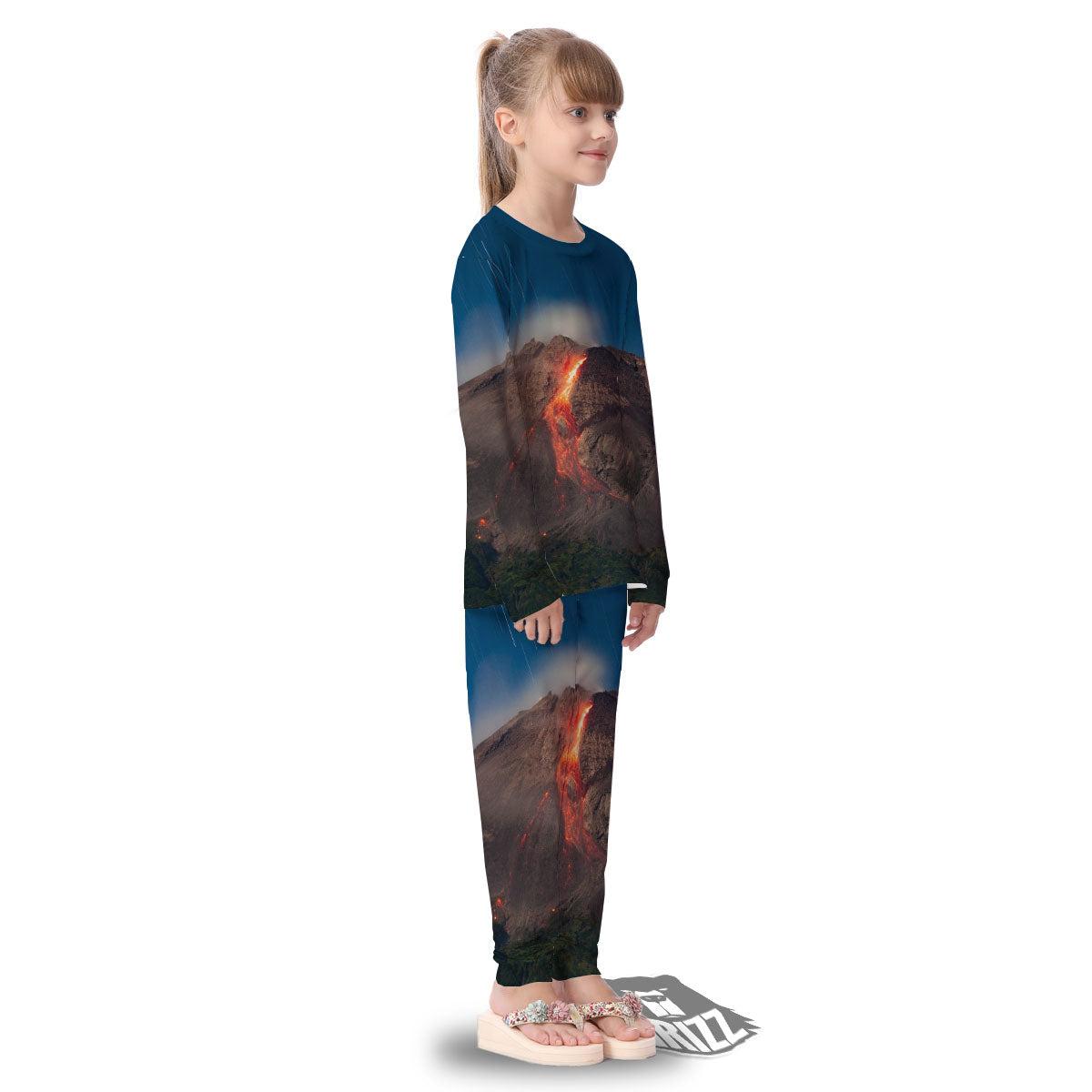 Mountain Volcanic Print Kid's Pajamas-grizzshop