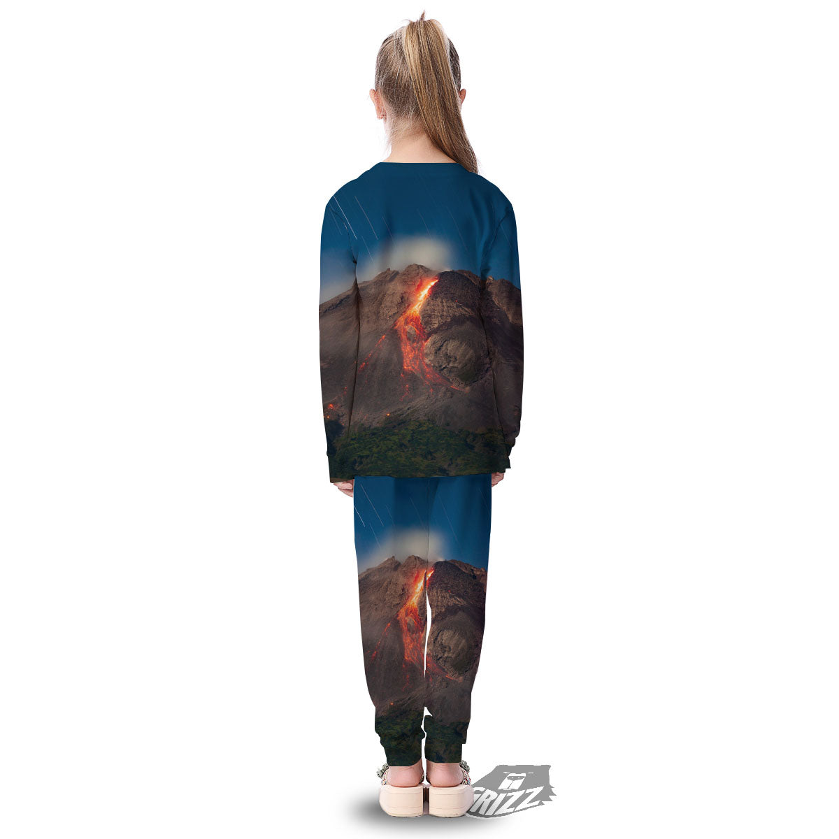 Mountain Volcanic Print Kid's Pajamas-grizzshop