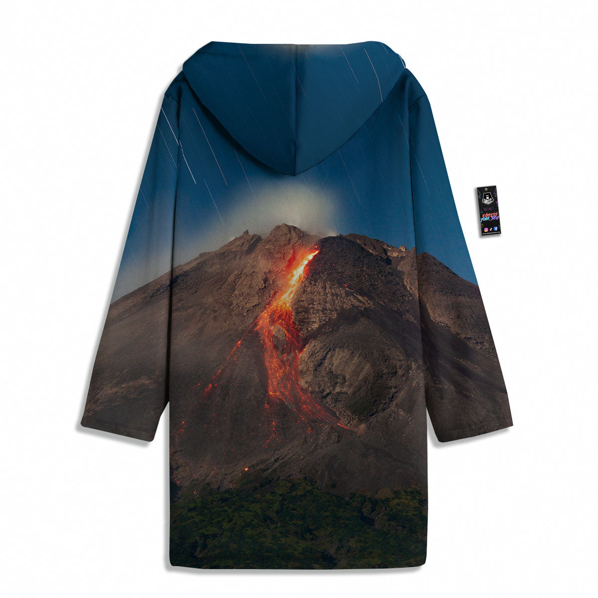 Mountain Volcanic Print Men's Windbreaker Jacket-grizzshop