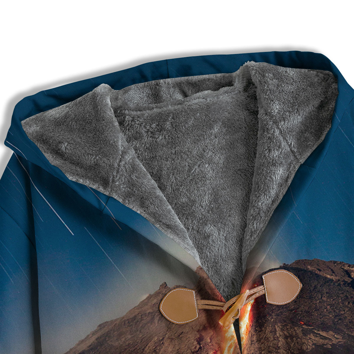 Mountain Volcanic Print Men's Windbreaker Jacket-grizzshop