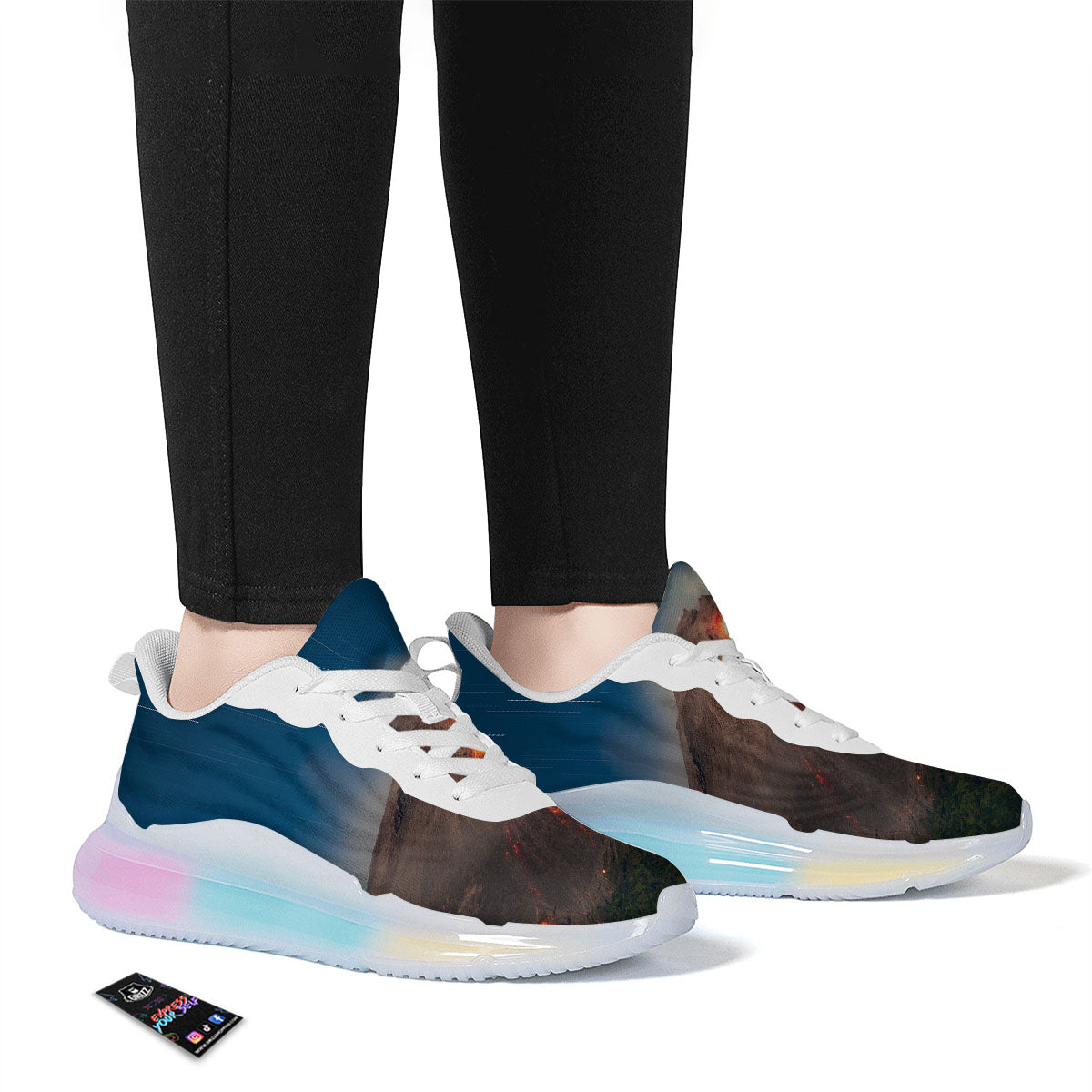 Mountain Volcanic Print Running Sneakers-grizzshop