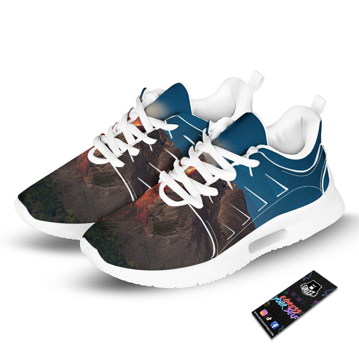 Mountain Volcanic Print Tennis Shoes-grizzshop