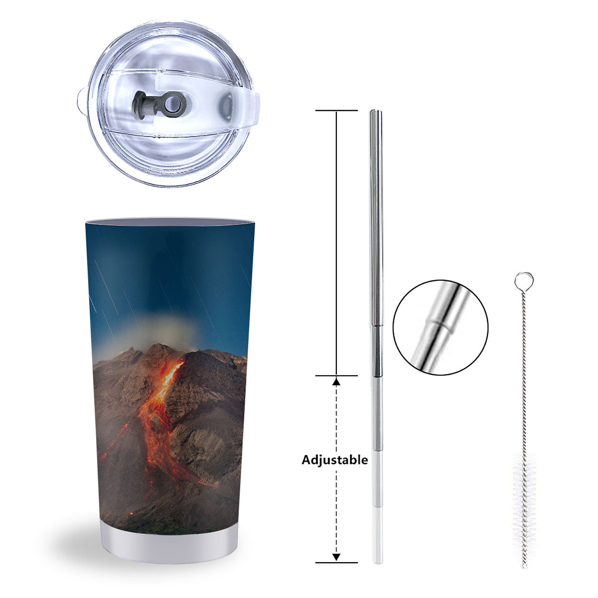 Mountain Volcanic Print Tumbler-grizzshop