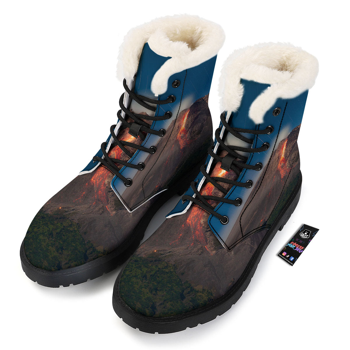 Mountain Volcanic Print Winter Boots-grizzshop