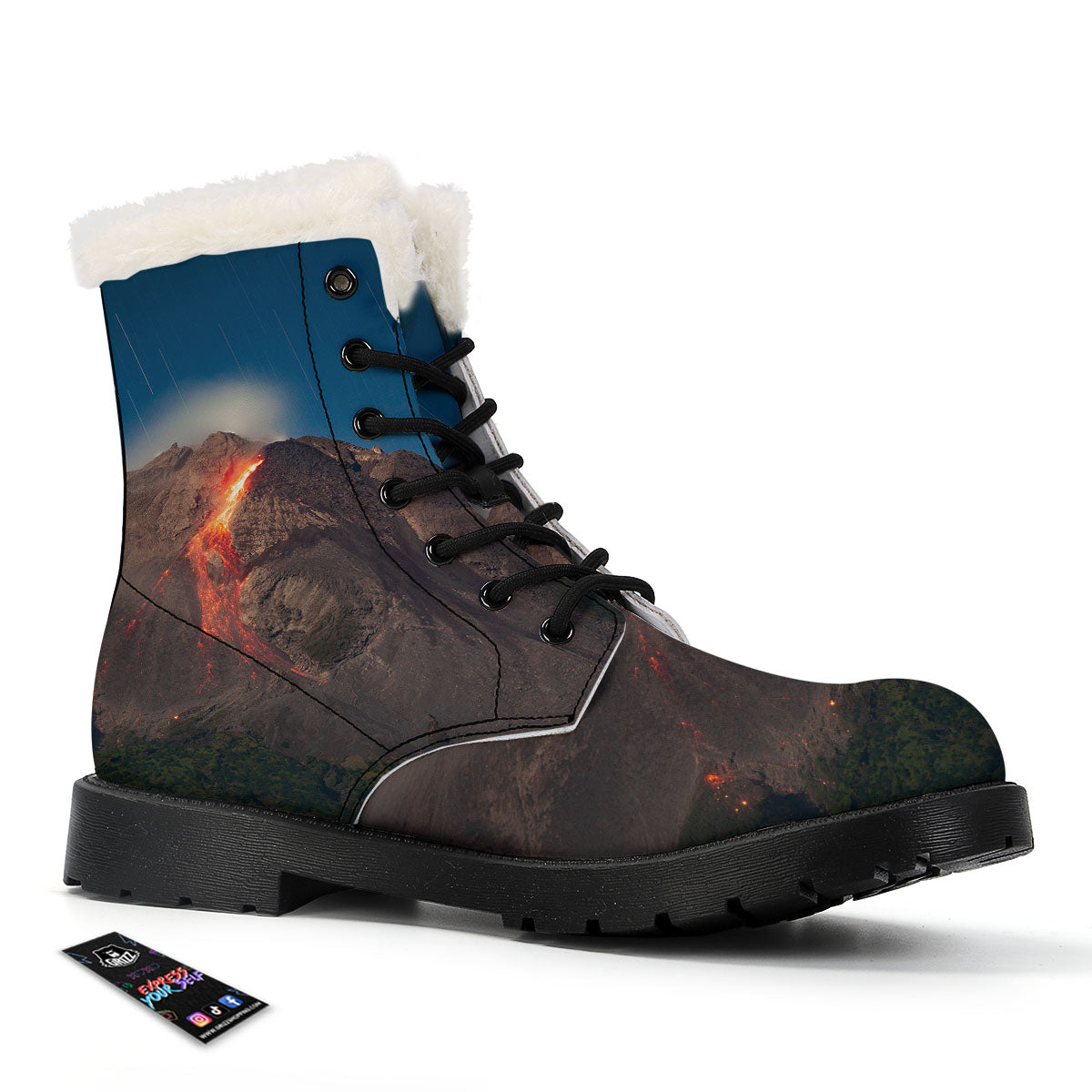Mountain Volcanic Print Winter Boots-grizzshop