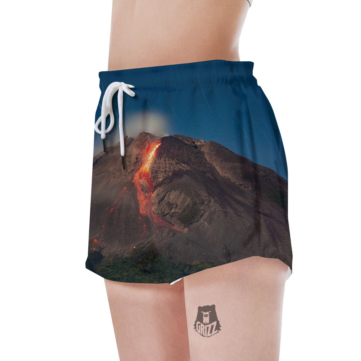 Mountain Volcanic Print Women's Shorts-grizzshop