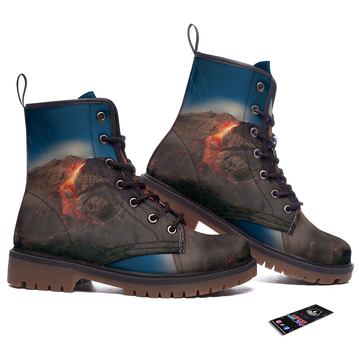 Mountain Volcanic Print Work Boots-grizzshop