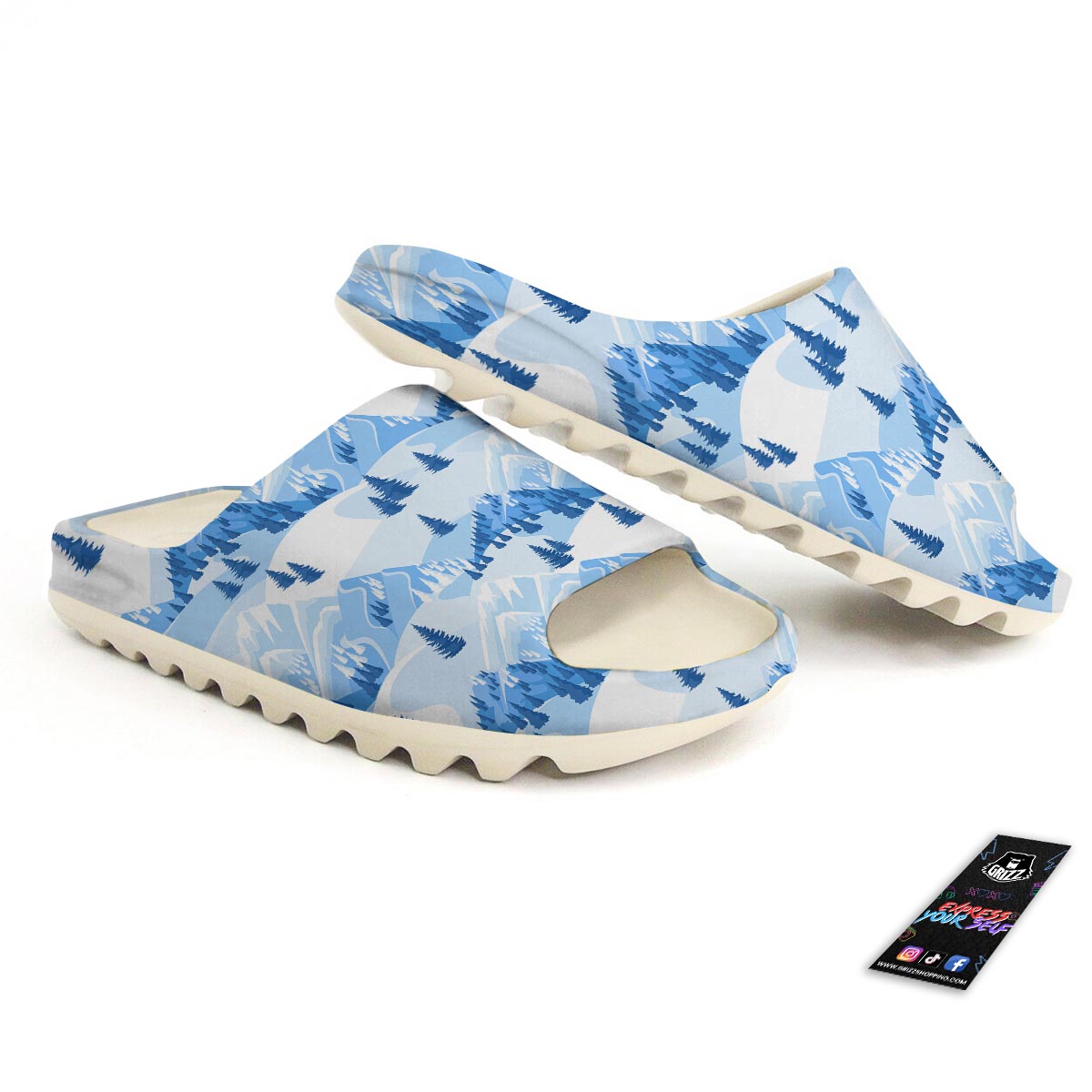 Mountain Skiing Print Pattern Sandals-grizzshop
