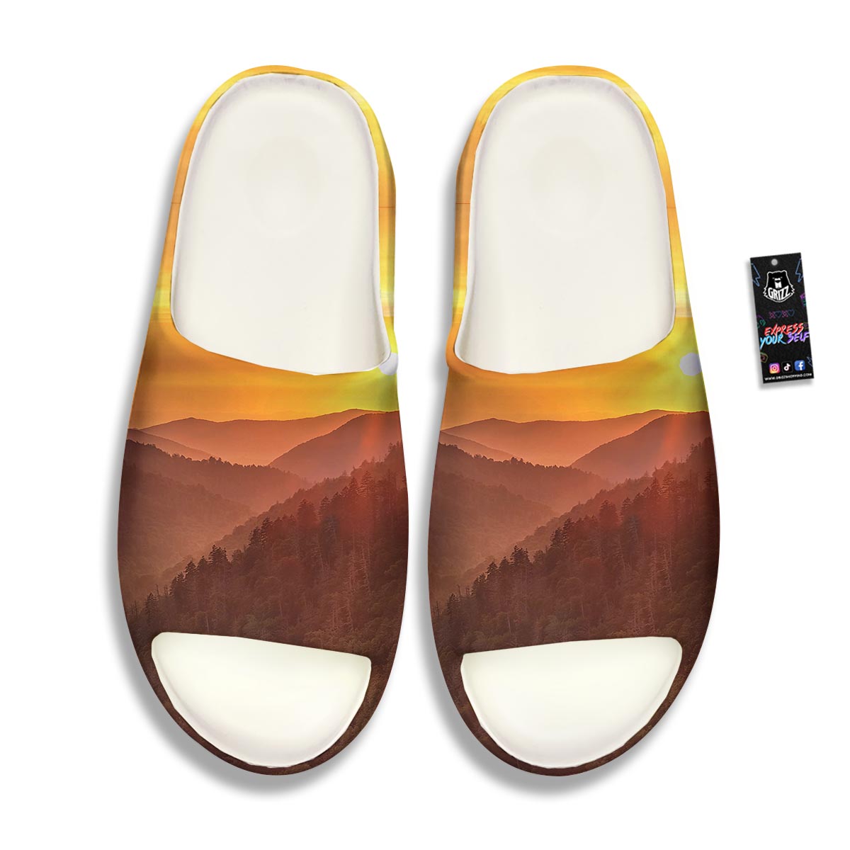 Mountain Sunset Print Sandals-grizzshop