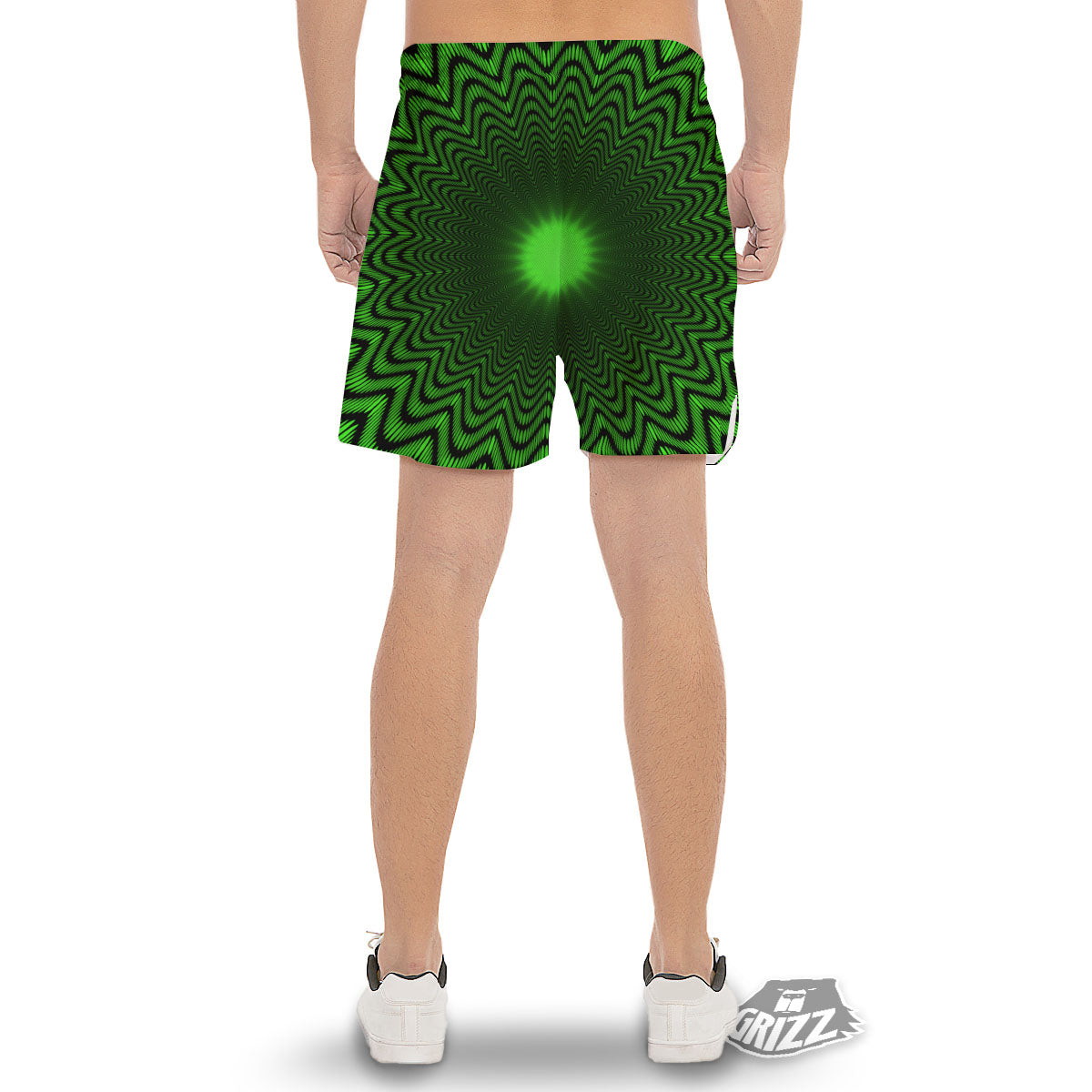 Moving Illusion Optical Green Dizzy Men's Gym Shorts-grizzshop
