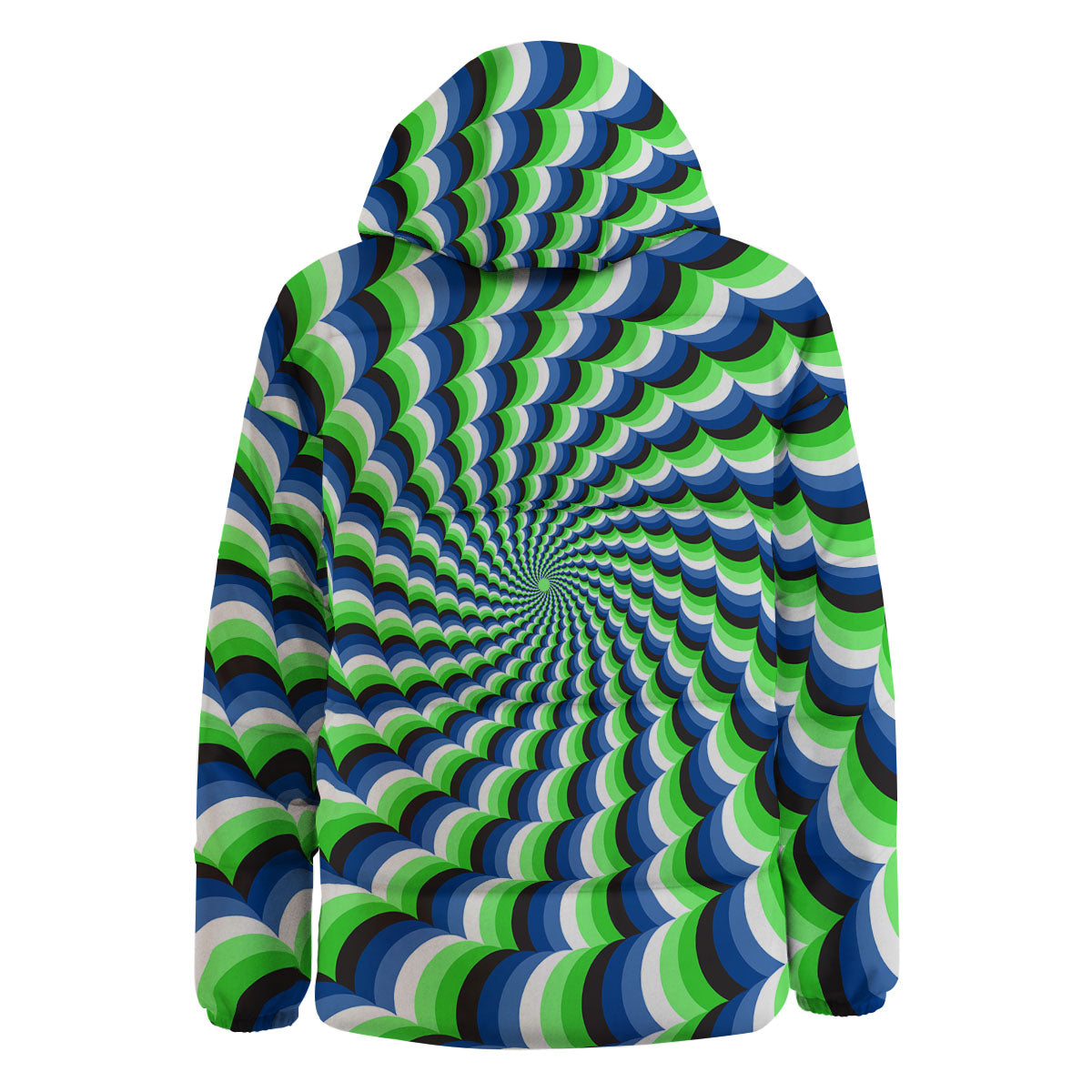 Moving Illusion Optical Green Down Jacket-grizzshop