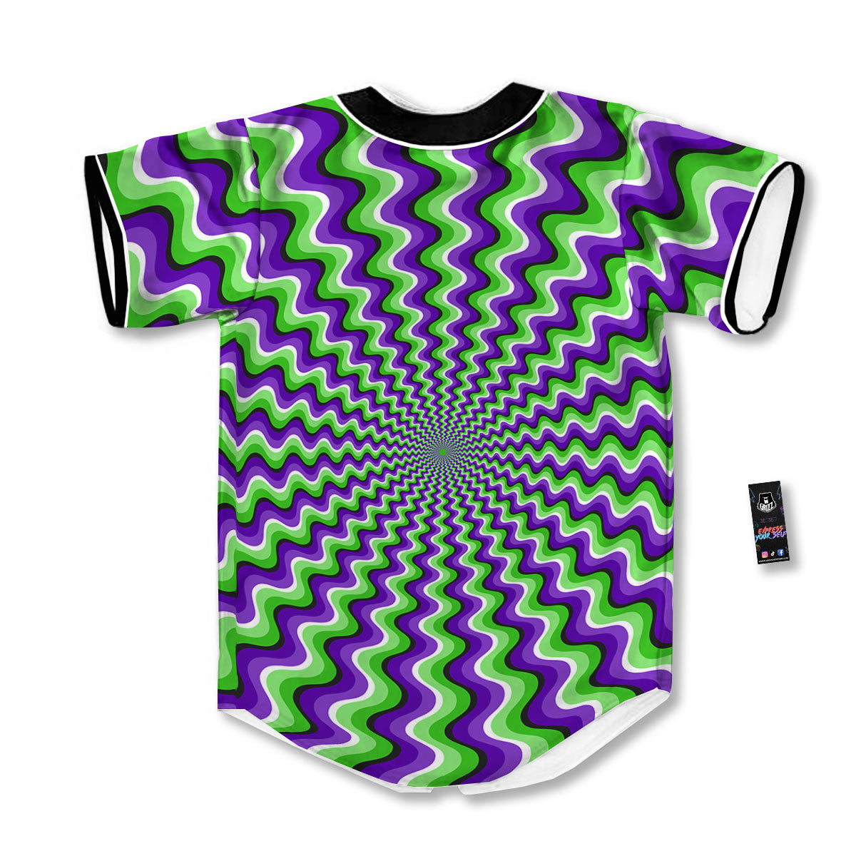 Moving Illusion Optical Green Explosion Baseball Jersey-grizzshop