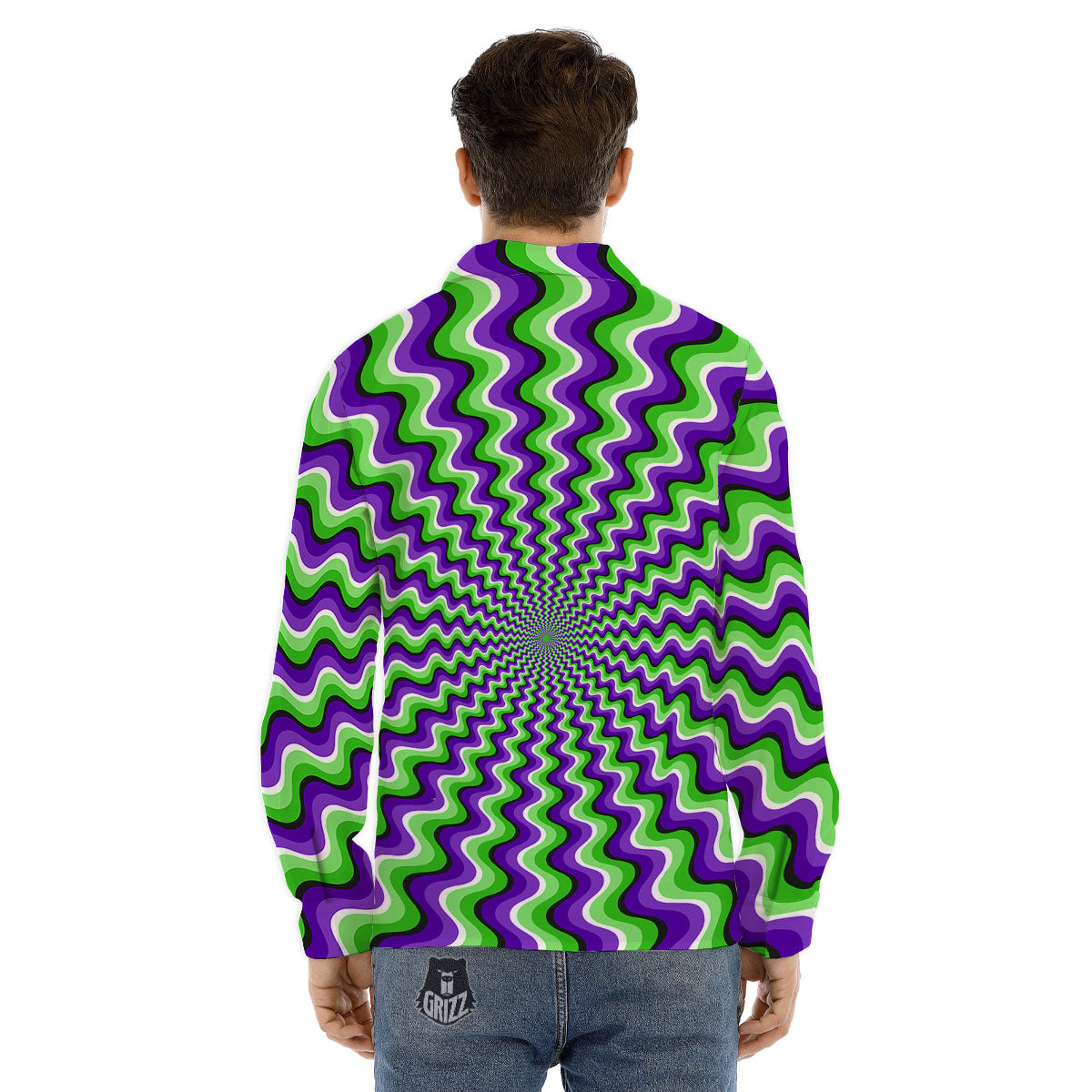 Moving Illusion Optical Green Explosion Men's Dress Shirts-grizzshop