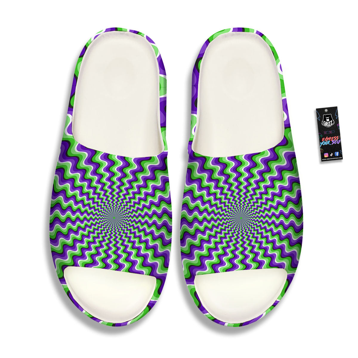 Moving Illusion Optical Green Explosion Sandals-grizzshop
