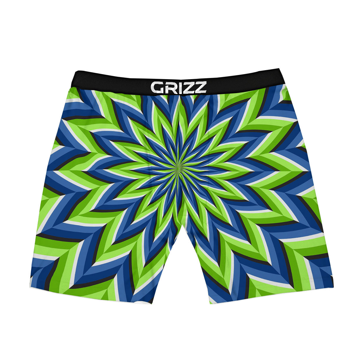 Moving Illusion Optical Green Flower Boxer Briefs-grizzshop