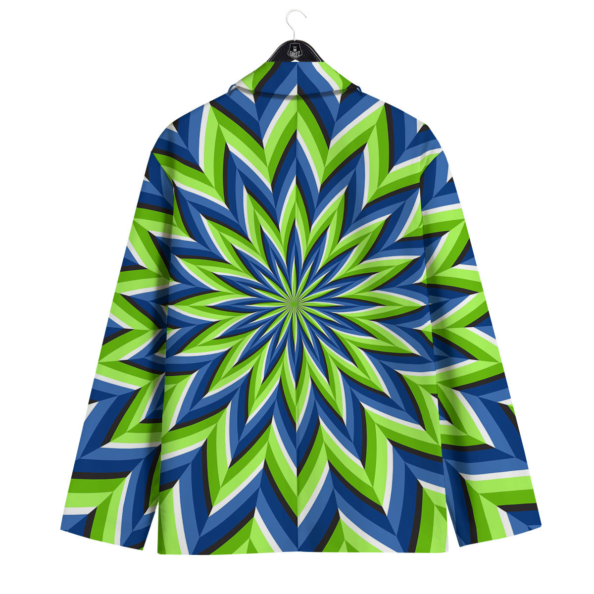 Moving Illusion Optical Green Flower Men's Sport Coat-grizzshop