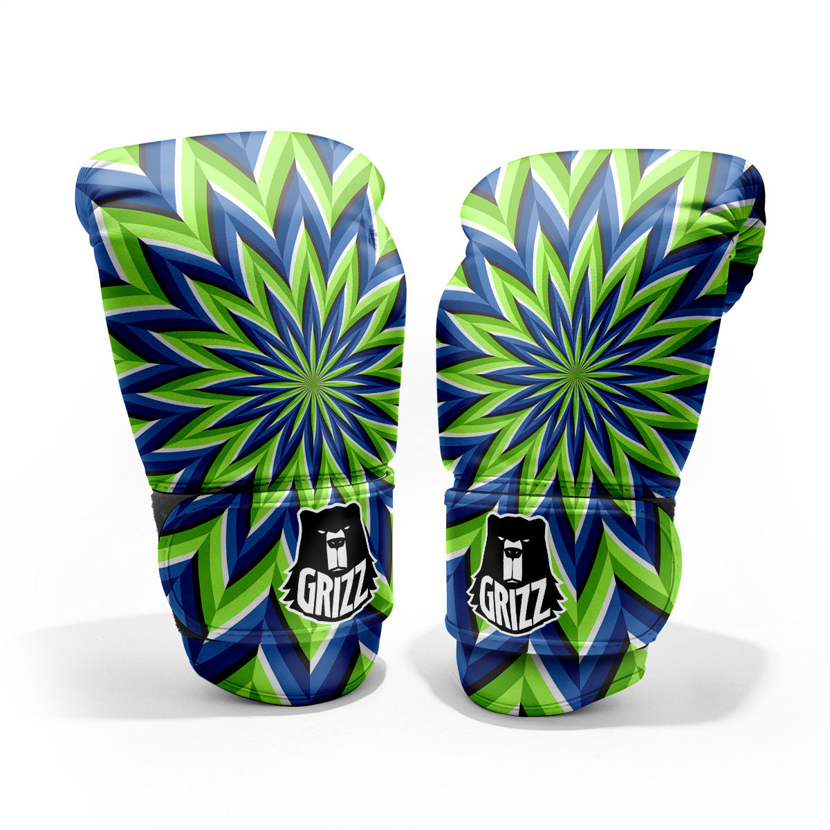 Moving Illusion Optical Green Flower Sparring Gloves-grizzshop