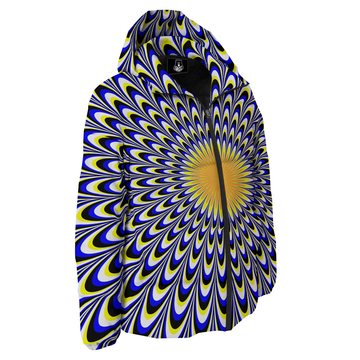 Moving Optical Blue Splashing Illusion Down Jacket-grizzshop