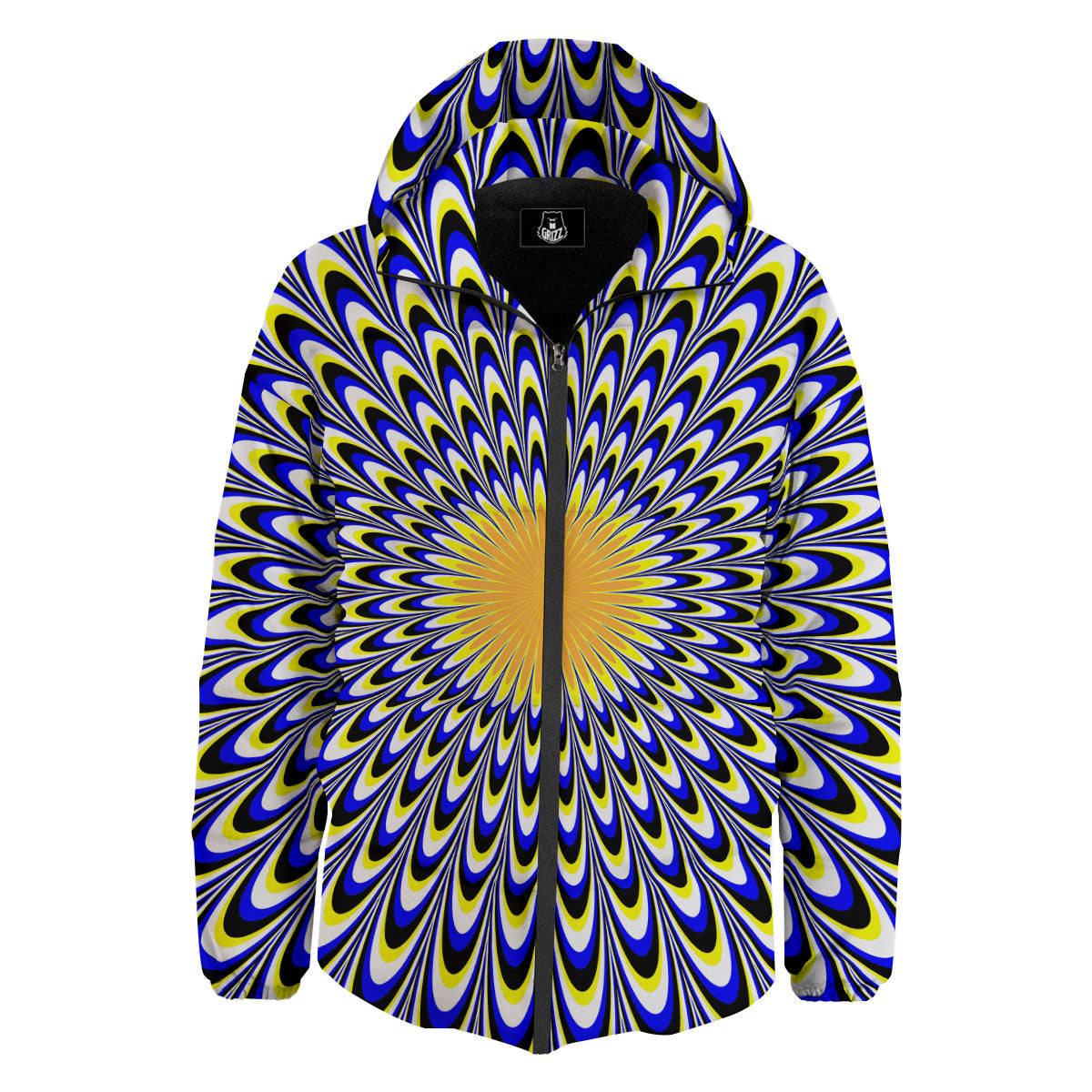 Moving Optical Blue Splashing Illusion Down Jacket-grizzshop