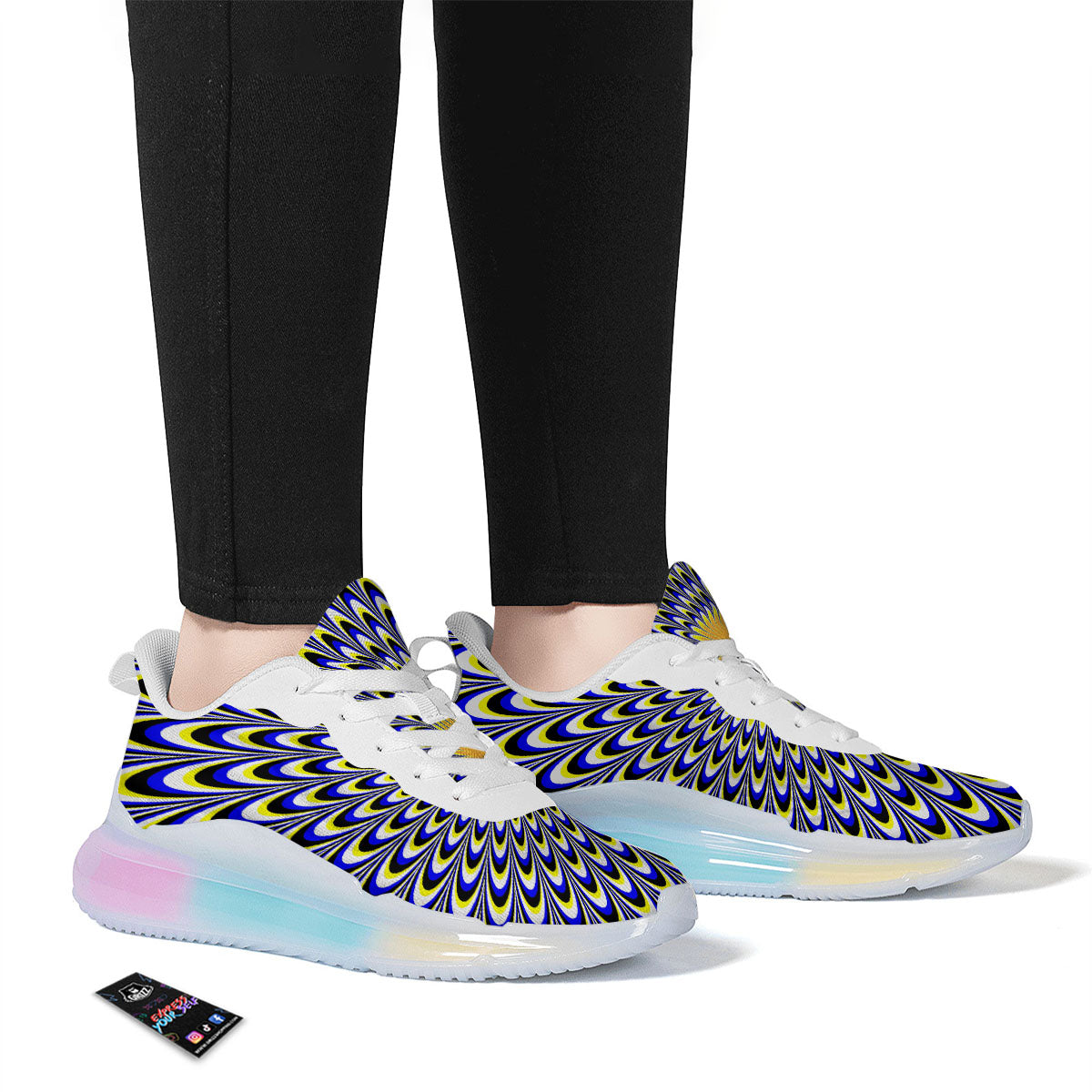 Moving Optical Blue Splashing Illusion Running Sneakers-grizzshop