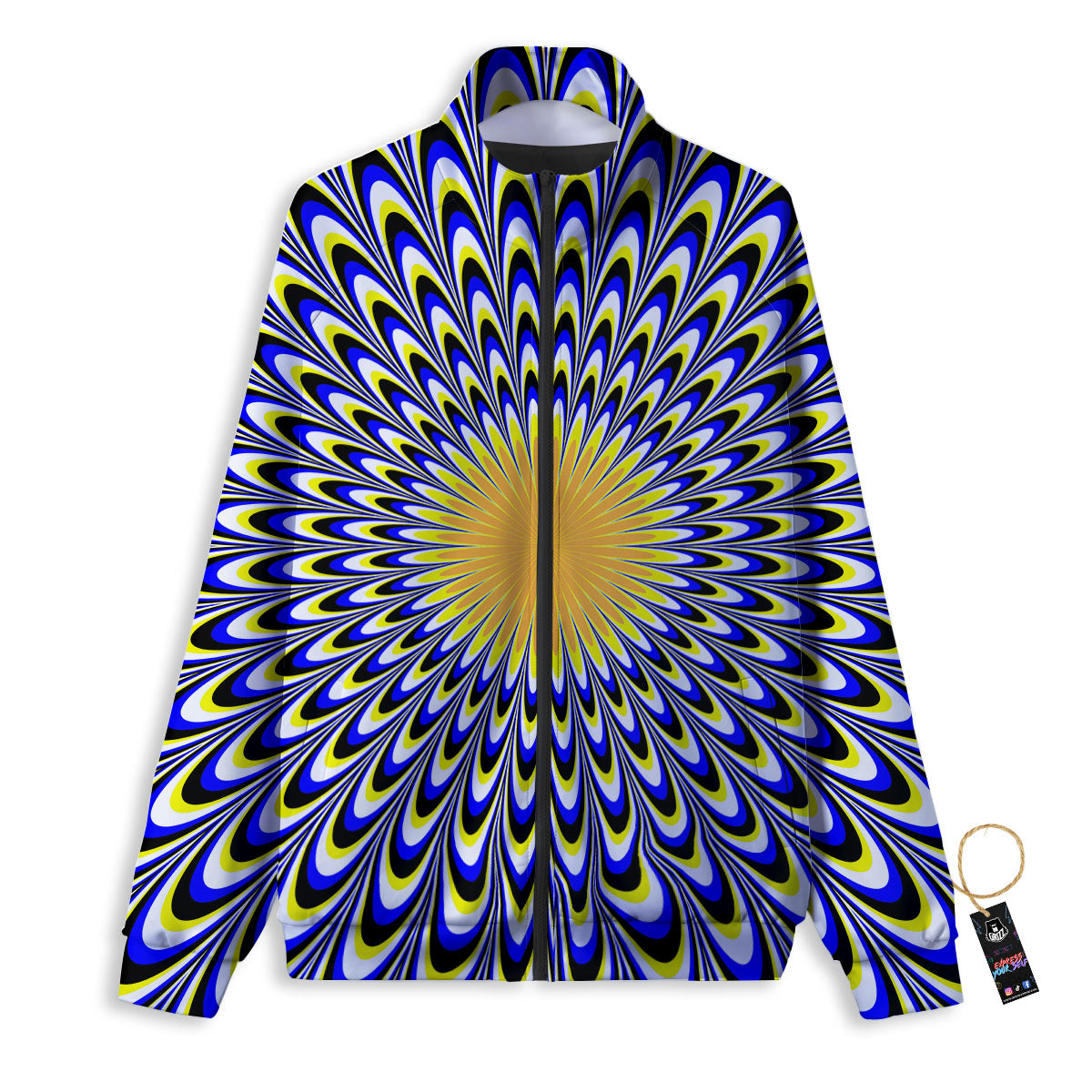 Moving Optical Blue Splashing Illusion Track Jacket-grizzshop