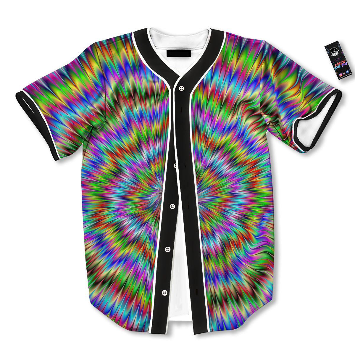 Moving Optical Illusion Abstract Dizzy Baseball Jersey-grizzshop