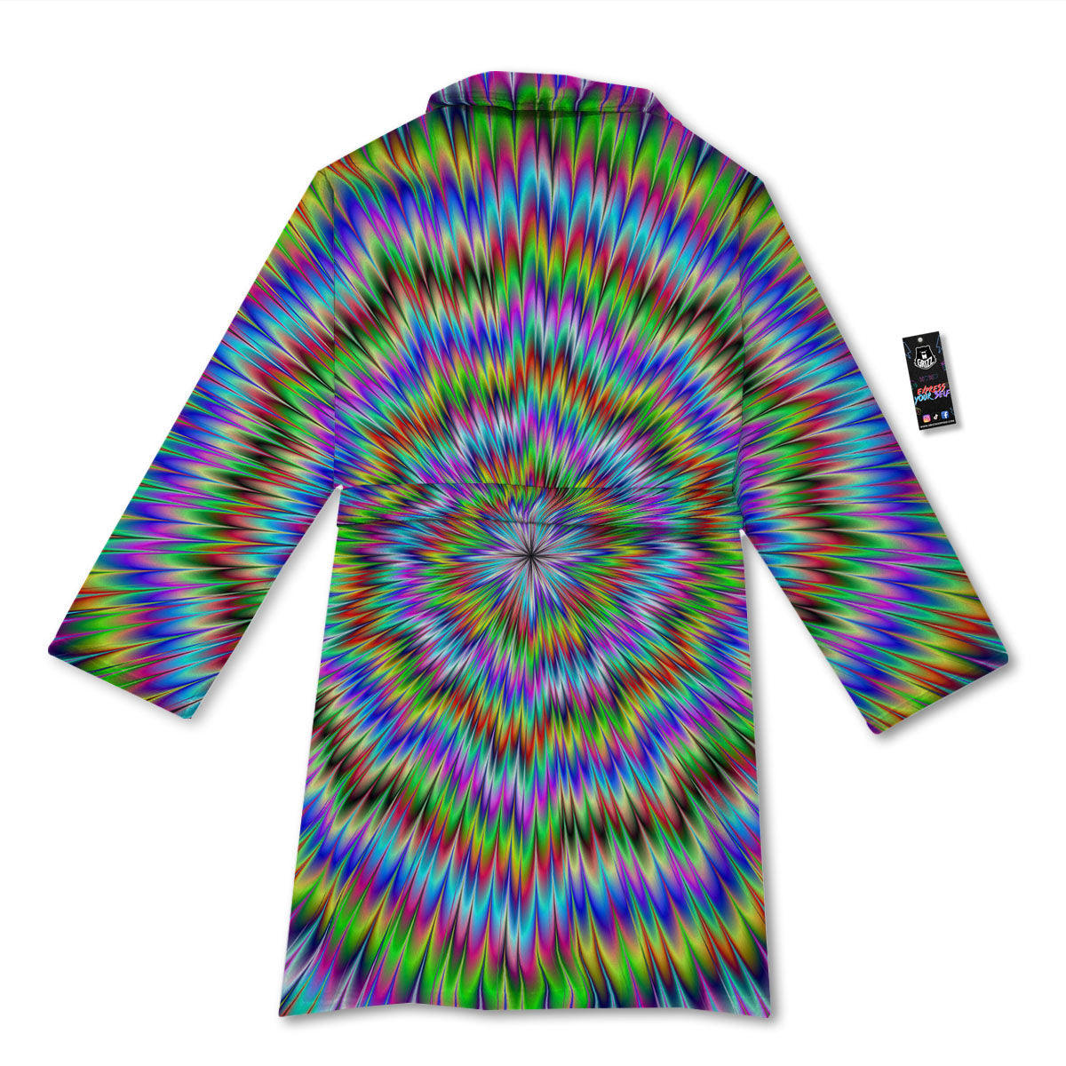 Moving Optical Illusion Abstract Dizzy Bathrobe-grizzshop