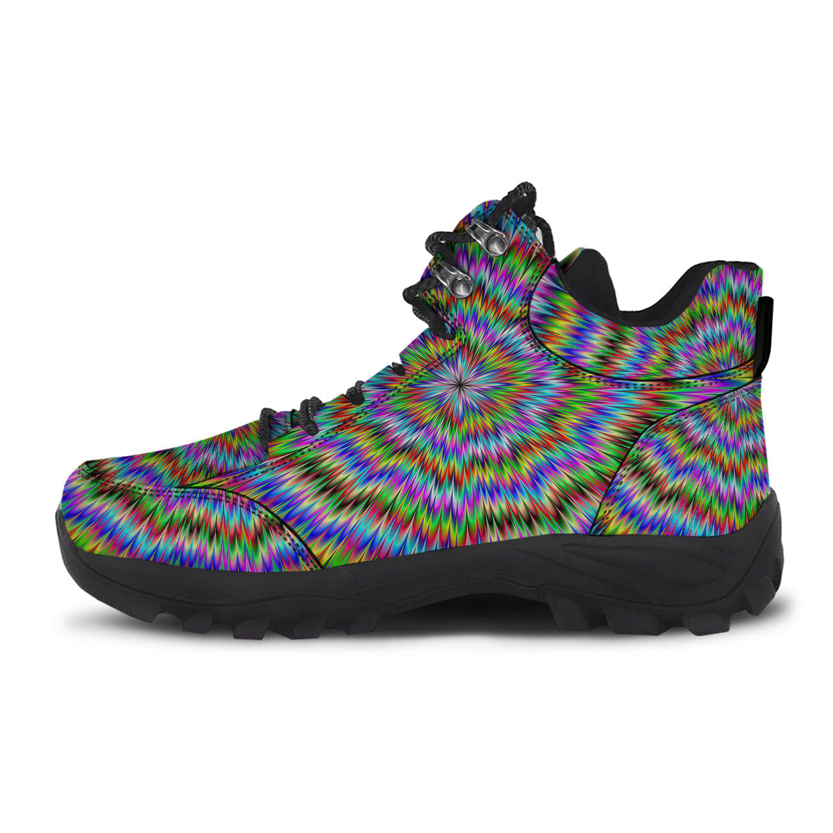 Moving Optical Illusion Abstract Dizzy Hiking Shoes-grizzshop