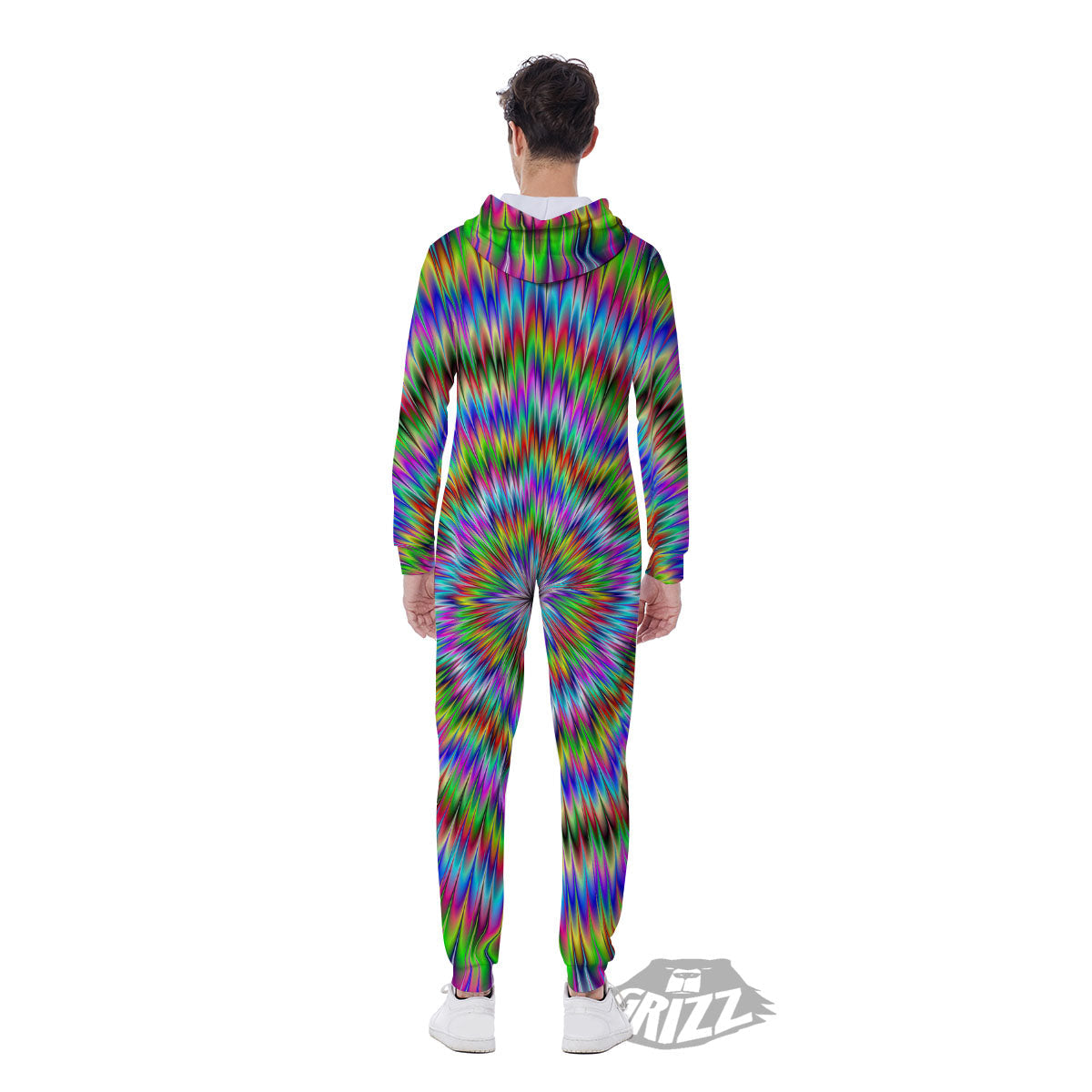 Moving Optical Illusion Abstract Dizzy Men's Jumpsuit-grizzshop