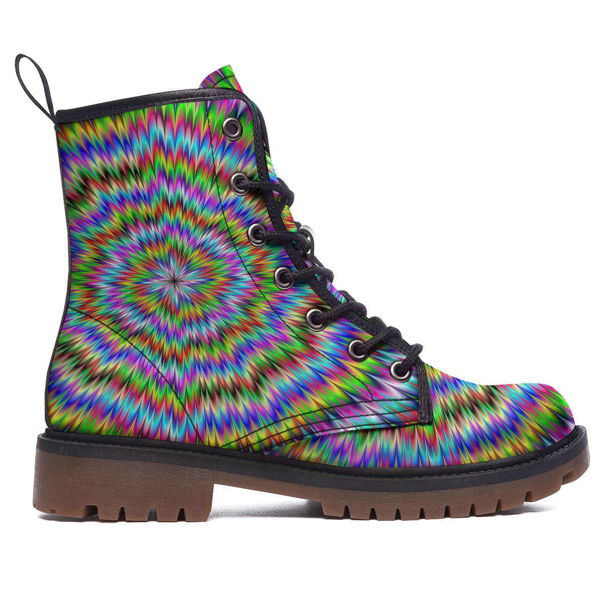 Moving Optical Illusion Abstract Dizzy Work Boots-grizzshop