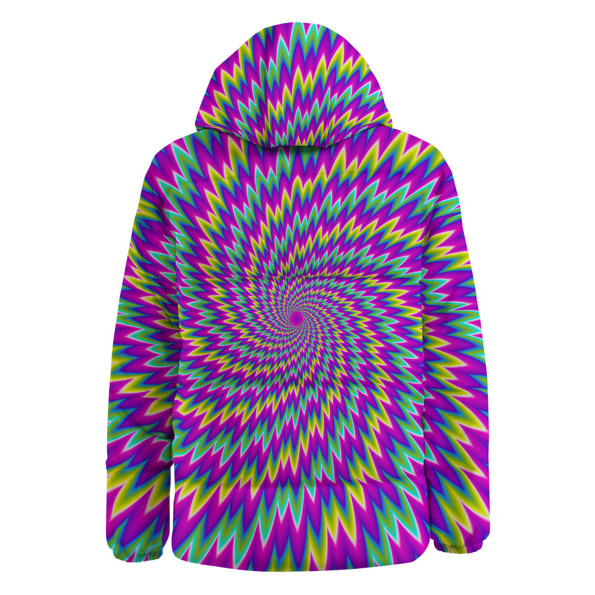 Moving Optical Illusion Abstract Spiral Down Jacket-grizzshop