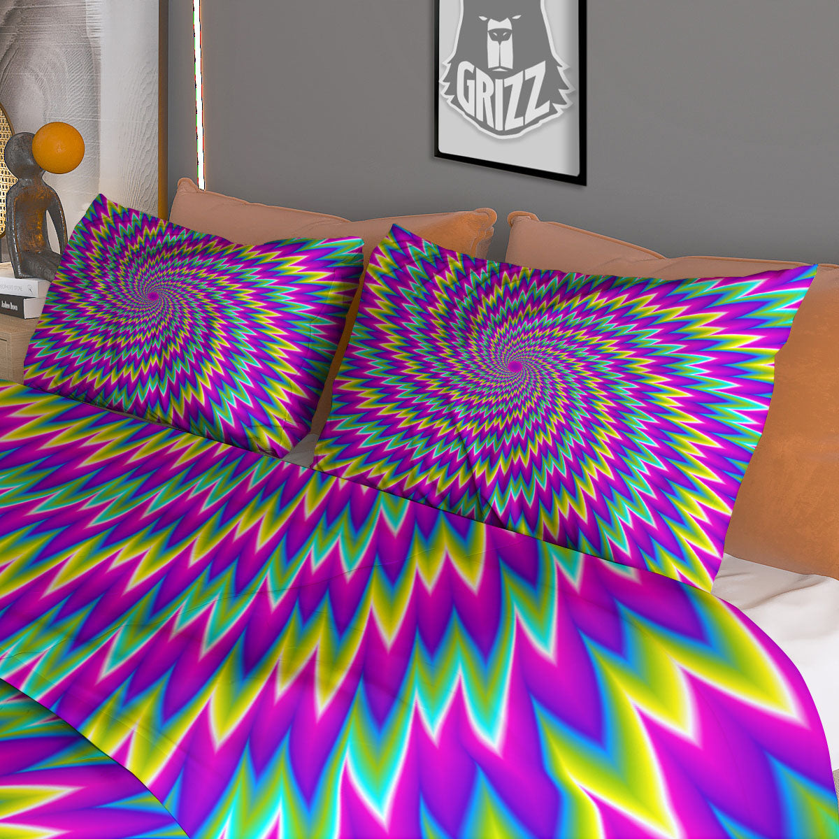 Moving Optical Illusion Abstract Spiral Duvet Cover Bedding Set